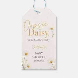 Oopsie Daisy Baby Shower Minimalistisch Cadeaulabel