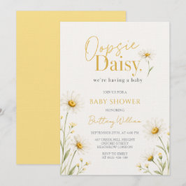 Oopsie Daisy Minimalistische Baby Shower  Kaart
