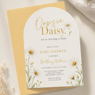 Oopsie Daisy Wildflower Watercolour Baby Shower Kaart