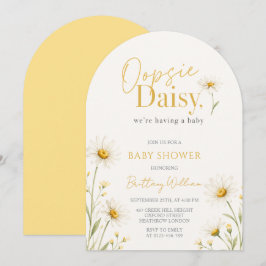 Oopsie Daisy Wildflower Watercolour Baby Shower  Kaart