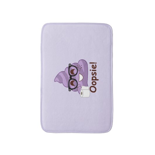 Oopsie Poop. Emoji Paarse Bath Mat (Voorkant Verticaal)