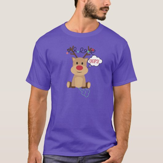 Oopsie: Scheten rendier kerst T-shirt (Voorkant)