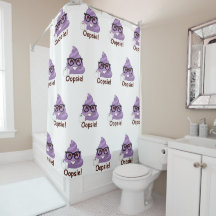 Oopsies Poopsies Funny Emoji Poop Shower Curtain