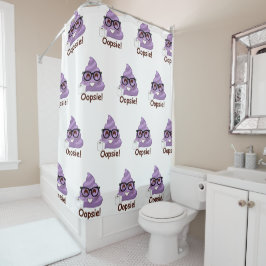 Oopsies Poopsies Funny Emoji Poop Shower Curtain Douchegordijn