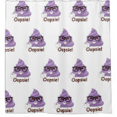 Oopsies Poopsies Funny Emoji Poop Shower Curtain Douchegordijn (Voorkant)