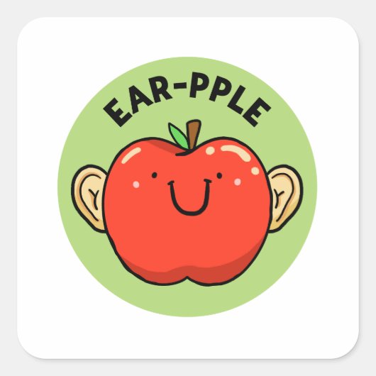 Oor-appel Fruit Appel Pun Sticker (Voorkant)