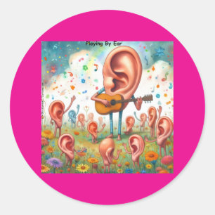 Oor Gitaar Recital: Spelen op Oor Ronde Sticker