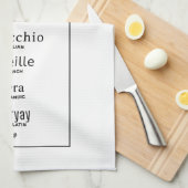 Oor in verschillende talen theedoek (Quarter Fold)