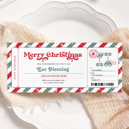 Oor piercing Kerstcadeaubon Kaart