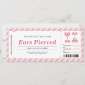 Oor piercing roze cadeaubon voucher kaart (Voorkant)
