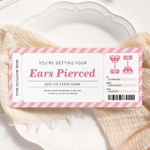 Oor piercing roze cadeaubon voucher kaart