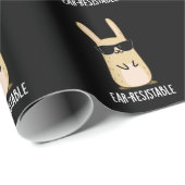 Oor-resistente Grappige Konijn Pun Dark BG Cadeaupapier (Rol Hoek)