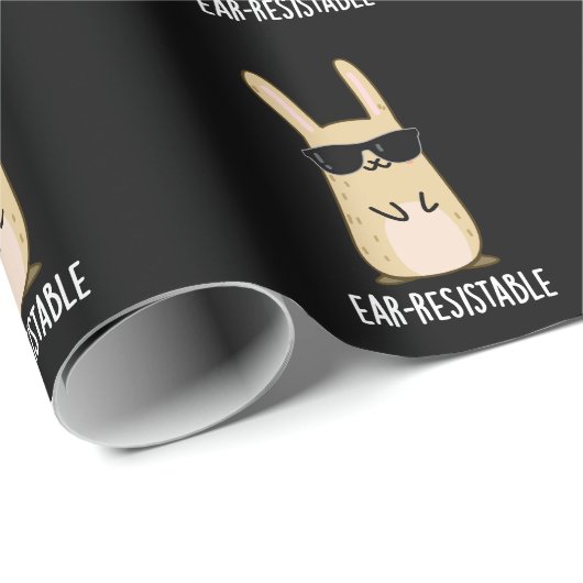 Oor-resistente Grappige Konijn Pun Dark BG Cadeaupapier (Rol Hoek)