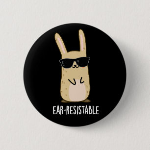 Oor-resistente Grappige Konijn Pun Dark BG Ronde Button 5,7 Cm