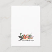 Oorbel Display Kaart · Boho Feather Floral Antlers Visitekaartje (Achterkant)