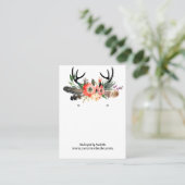 Oorbel Display Kaart · Boho Feather Floral Antlers Visitekaartje (Staand voorkant)