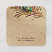 Oorbel Display Kaart · Borduurwerk Peacock Feather Vierkante Visitekaartje (Voorkant)