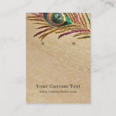 Oorbel Display Kaart · Borduurwerk Peacock Feather Visitekaartje (Voorkant)