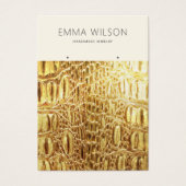 Oorbel Display Kaart · Gouden Lederen Textuur (Voorkant)