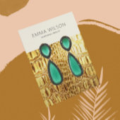 Oorbel Display Kaart · Gouden Lederen Textuur