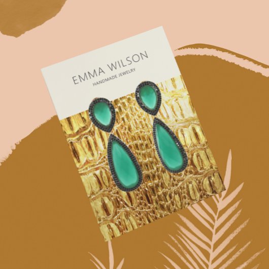 Oorbel Display Kaart · Gouden Lederen Textuur