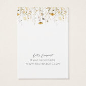 Oorbel Display Kaart · Waterverf Wildflower (Achterkant)