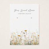 Oorbel Display Kaart · Waterverf Wildflower (Voorkant)