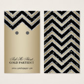 Oorbel Display Kaarten Chevron Sieraden Goud Zwart Visitekaartje (Voorkant /achterkant)