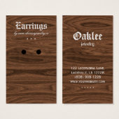 Oorbel Display Kaarten Eiken Houten Sieraden Visitekaartjes (Voorkant /achterkant)