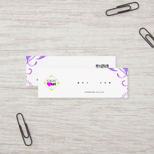 Oorbel Display Kaarten Mini Visitekaartje (Voorkant / Achterkant in situ)