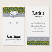 Oorbel Display Kaarten Peacock Hart Sieraden Visitekaartje (Voorkant /achterkant)