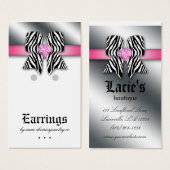 Oorbel Display Kaarten Schattige Boog Hart Sierade Visitekaartje (Voorkant /achterkant)