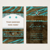 Oorbel Display Kaarten Schattige Zebra Star Wester Visitekaartje (Voorkant /achterkant)