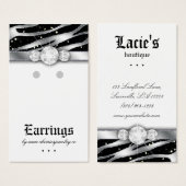 Oorbel Display Kaarten Schattigee Zebra Sparkle Si Visitekaartjes (Voorkant /achterkant)