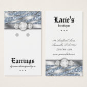 Oorbel Display Kaarten Schattigee Zebra Sparkle Si Visitekaartjes (Voorkant /achterkant)