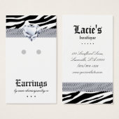 Oorbel Display Kaarten Zebra hart sieraden Visitekaartjes (Voorkant /achterkant)