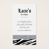 Oorbel Display Kaarten Zebra hart sieraden Visitekaartjes (Achterkant)