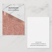 Oorbel Display Roze Goud Glitter | Marmer Visitekaartje (Voorkant / Achterkant)