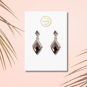 Oorbel Display Voeg uw Logo Kraft toe Visitekaartje