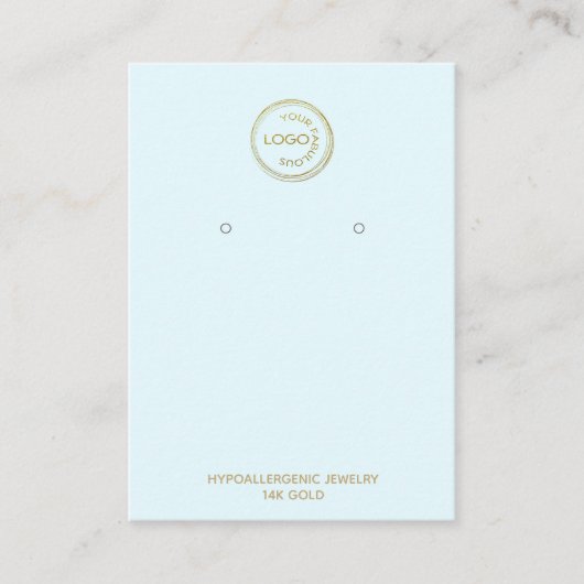 Oorbel Display Voeg uw Logo toe Lichtblauw Visitekaartje (Voorkant)