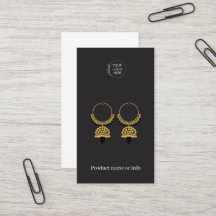 Oorbel Displaykaart | Logo Zwarte Sieraden Display