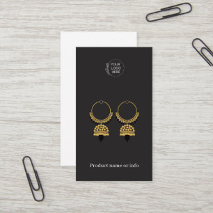 Oorbel Displaykaart Logo Zwarte Sieraden Display Visitekaartje