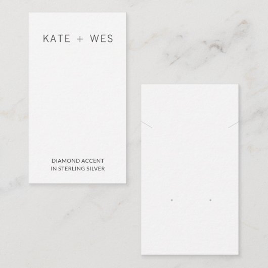 Oorbel & Hanger Set Sieraden Displaykaart Informatiekaartje (Voorkant / Achterkant)