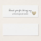 Oorbel houder/dank u - Unbiological Sister Fab Mini Visitekaartjes (Voorkant /achterkant)
