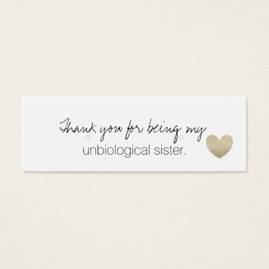 Oorbel houder/dank u - Unbiological Sister Fab Mini Visitekaartjes (Voorkant)