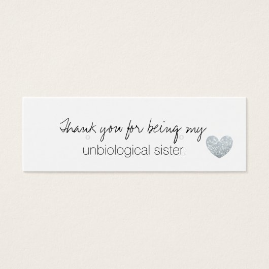 Oorbel houder/dank u - UnbiologicalSisterFab S Mini Visitekaartjes (Voorkant)