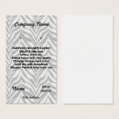 OORBEL HOUDER Kaarten Custom visitekaartjes Zebra (Voorkant /achterkant)