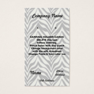 OORBEL HOUDER Kaarten Custom visitekaartjes Zebra