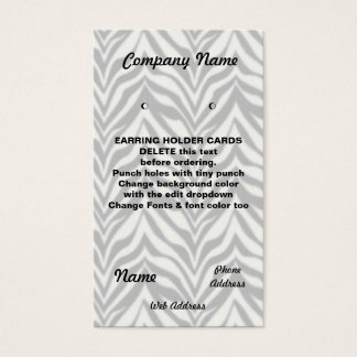 OORBEL HOUDER Kaarten Custom visitekaartjes Zebra