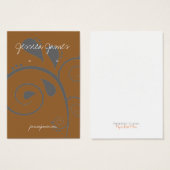 Oorbel houder - Visitekaartje bruin (Voorkant /achterkant)